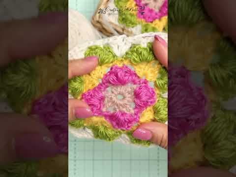 Lotus Shell Granny Square 🌸 | Relaxing Crochet in 5 Colours
