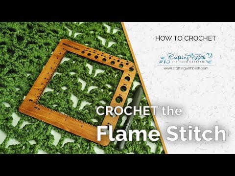 How to crochet the flame stitch (lacy treble shell variation) | Crafting with Beth