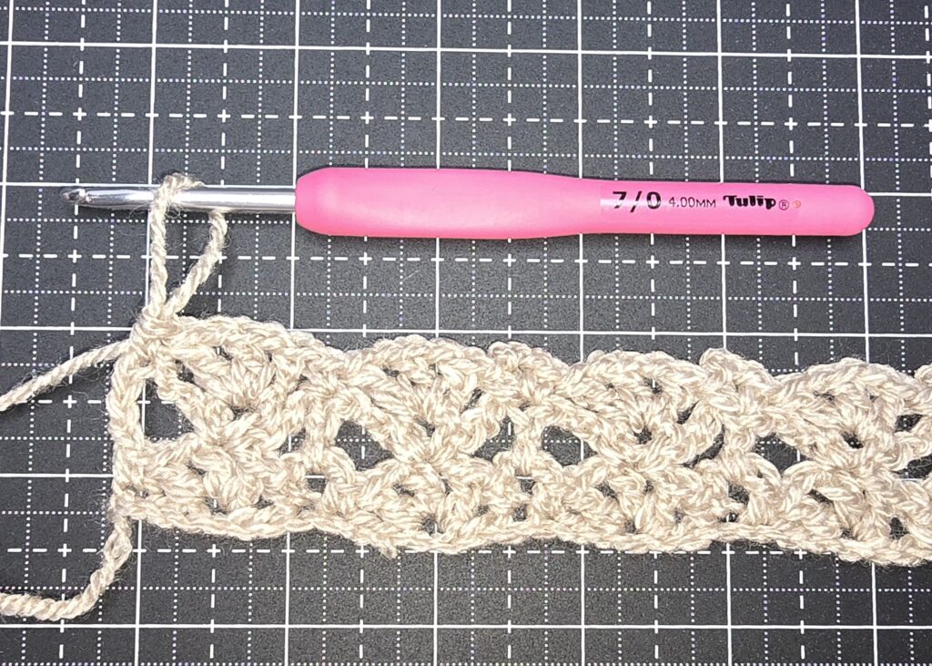 Beth's capture open shell and picot stitch row 3