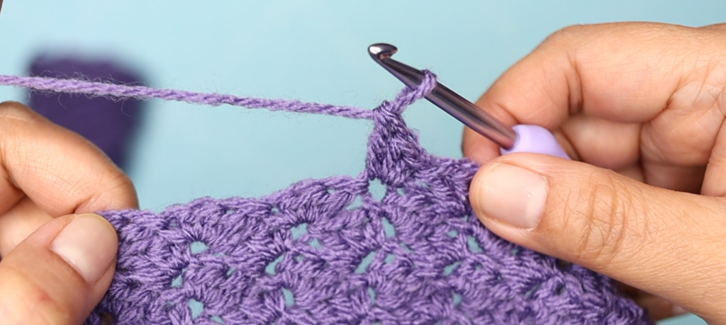 Beth is showing where to make the sedge stitch stitch