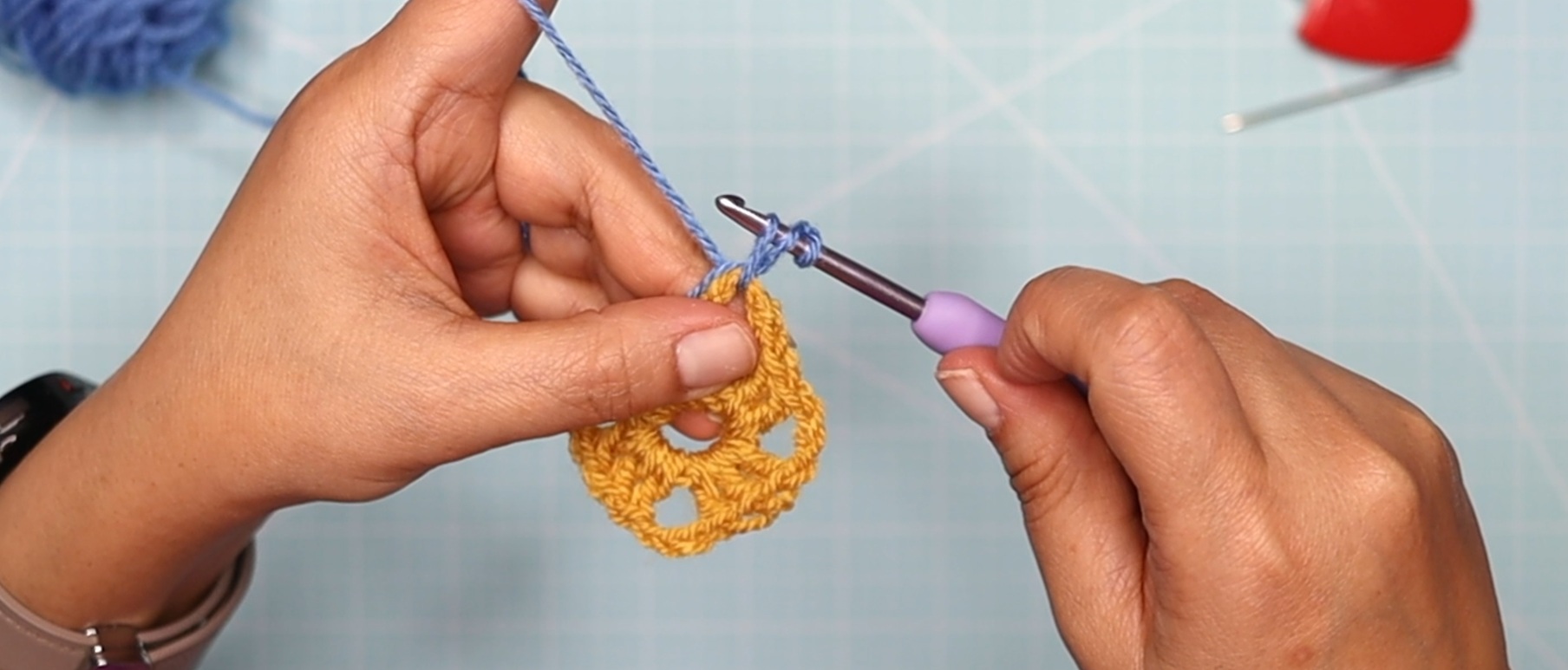 Starting a round with a double crochet rather than a typical chain
