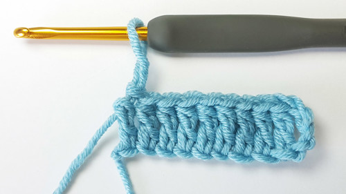 First half-treble crochet row