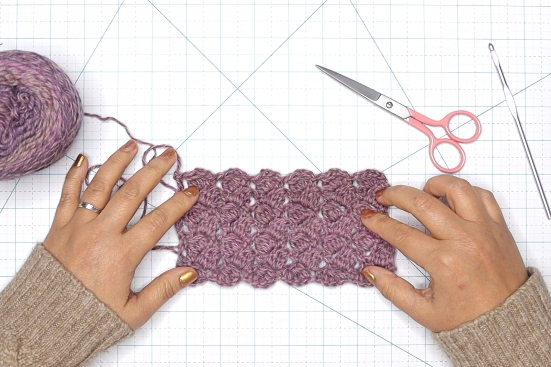 The Sidesaddle cluster stitch overview