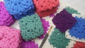 image of the woodland wildflower granny square